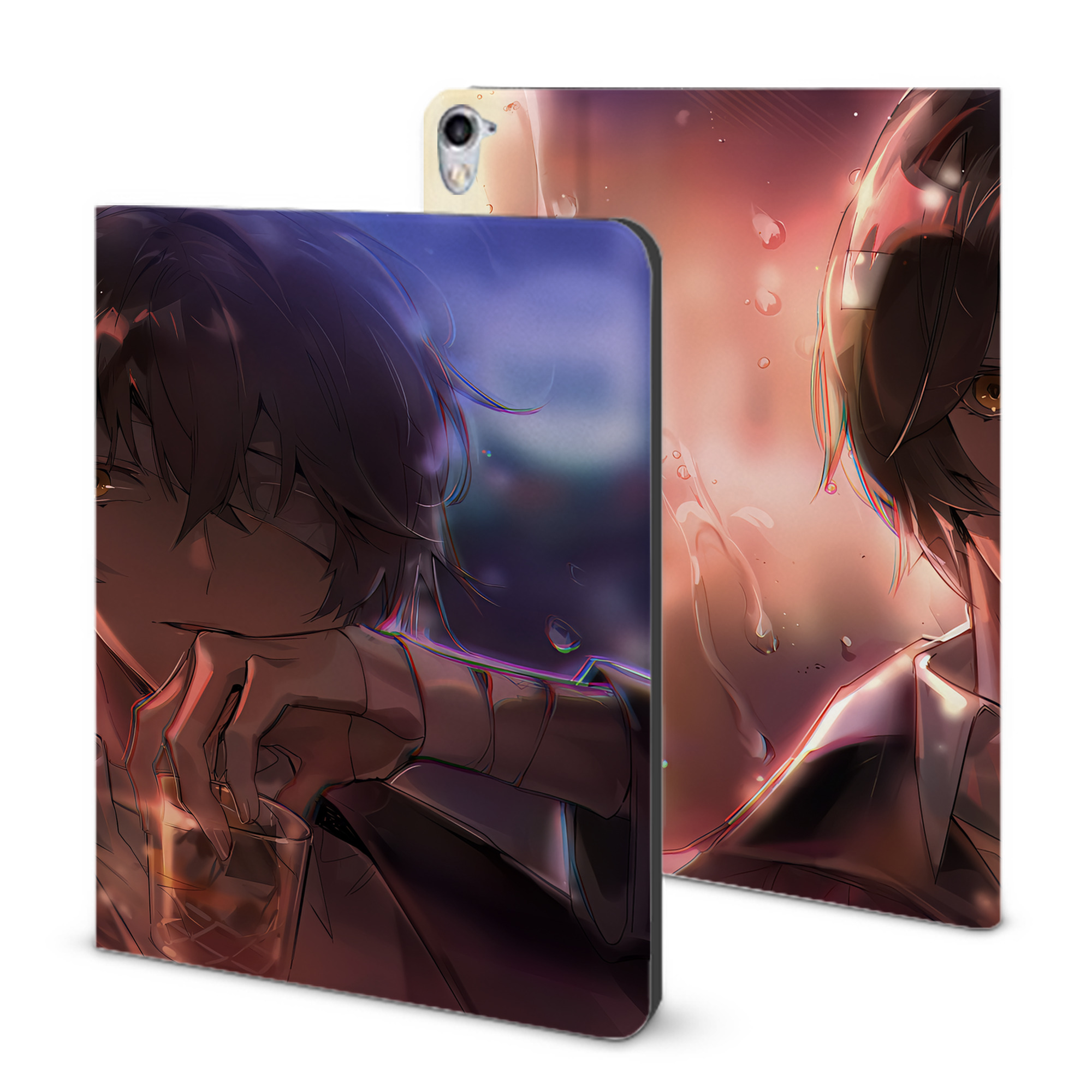 （画像用） 文豪ストレイドッグス Bungo Stray Dogs IPad ケース ブック型 PUレザー TPU 耐衝撃 軽量 薄型 ペン収納なし 全面保護 IPad 各モデル対応